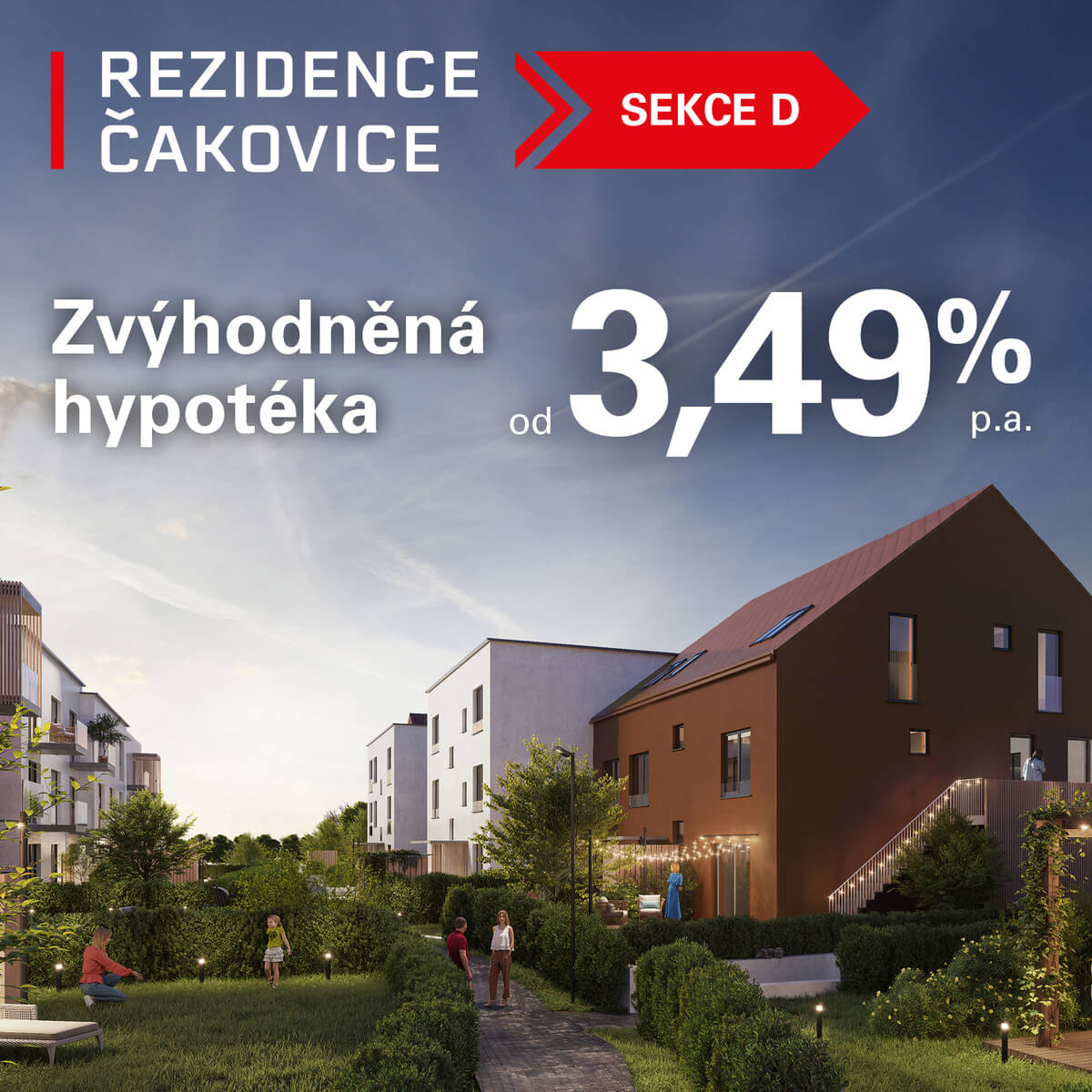 Rezidence Čakovice Sekce D - Zvýhodněná hypotéka od 3,49% p.a.